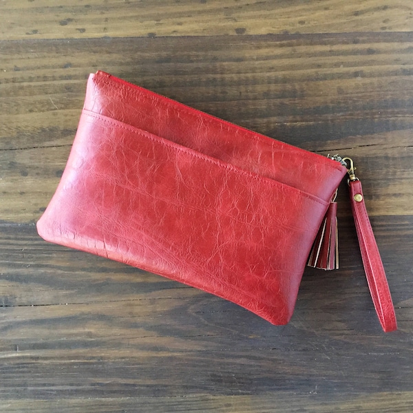 Bella Clutch PDF Pattern, Taschen Schnittmuster, Leder Clutch mit Reißverschluss und Handschlaufe, Handtasche Schnittmuster, Moderne Geldbörse Schnittmuster