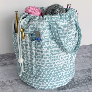 Project Bucket Bag Sewing Pattern, Knitting Storage, Two Sizes (PDF Pattern)