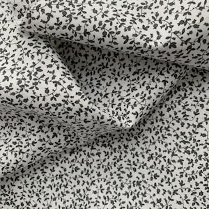 100% Cotton Black Floral Calico on White, Small Floral Print Fabric, Quilting Cotton, Apparel Fabric, Sold by the Half Yard and Full Yard