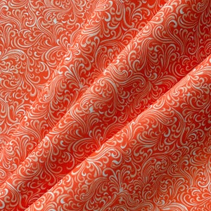 Orange Swirls 100% Cotton Fabric, Premium Classics Cotton, Quilting Weight Cotton, Sold by the Yard, Orange Tangerine Fabric