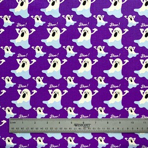 Ghosts on Purple Cotton Fabric Halloween Fabric by the Yard - Etsy
