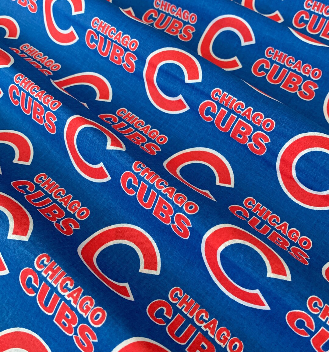 Chicago Cubs Fabric, 100 Cotton, MLB Team Logo Fabric, Quilting Weight