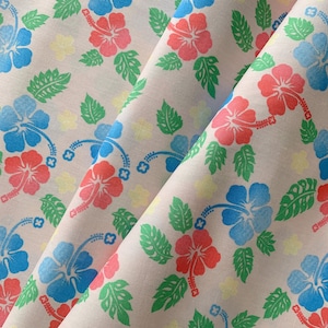Hibiscus on Pink 100% Cotton Fabric, Hawaiian Print Quilt Weight Cotton Fabric, Home Decor Fabric by the Quarter, Half, Full Yard