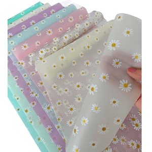 Glitter Daisy Print Jelly Vinyl Rolls, Clear and Translucent, Bagmaking Crafts