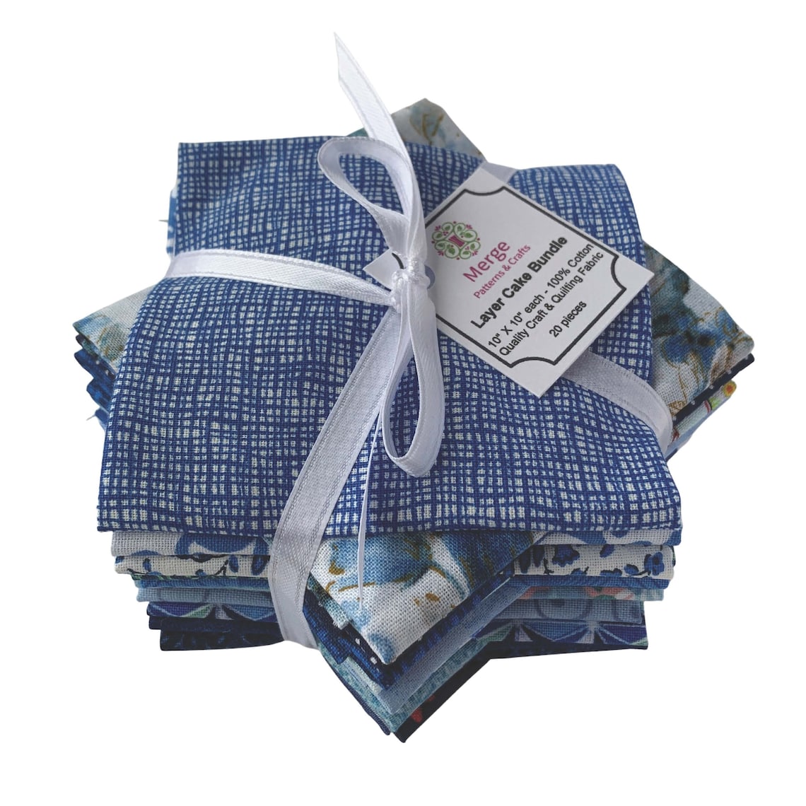 Blue Layer Cake Fabric Bundle of 20 Pieces 10 x 10 Fabric Etsy