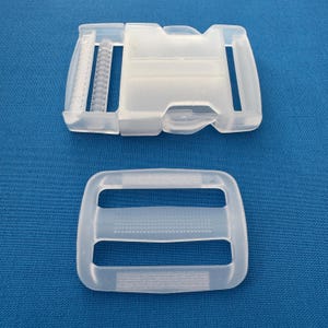 1.5" Transparent Buckle Set, Quick Release Buckle and Slider Combo