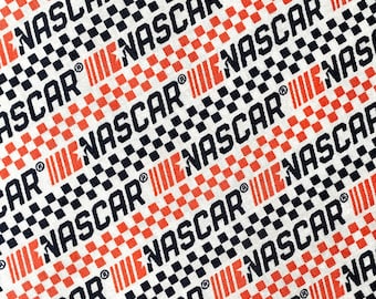 NASCAR Racing Licensed Fabric by Camelot Fabrics, 100% Cotton Fabric, NASCAR Check Fabric, Cotton Sewing Fabric by the Yard, Half Yard