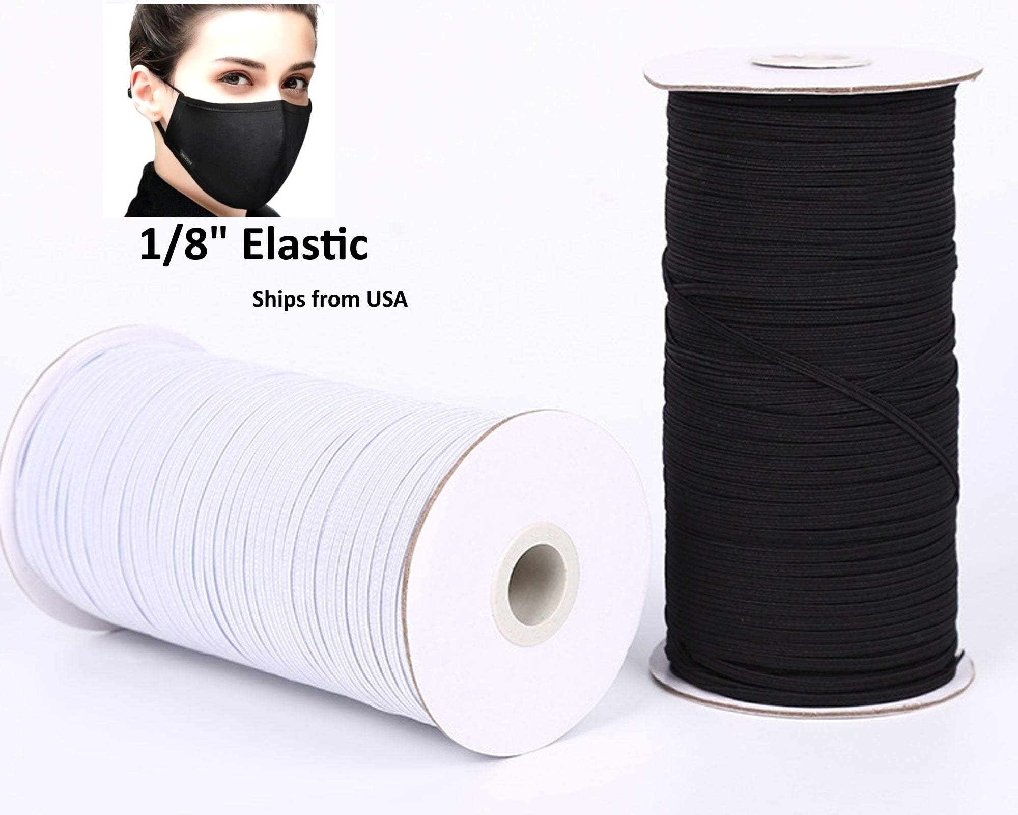 Soft 1/4 Width Braided Elastic Band for Sewing DIY Masks,black  Elastic,white Elastic,white Flat Braided Elastic,face Mask Elastic,diy 
