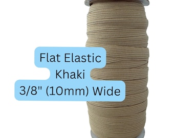 Khaki Flaches Gummiband, 3/8 Zoll Nähgummiband