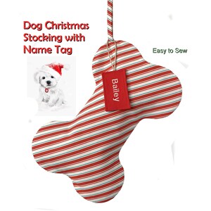 Dog Christmas Stocking Sewing Pattern Pet Stocking With Name - Etsy