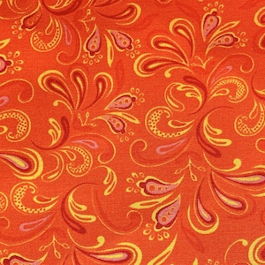 Orange Gala 100% Cotton Fabric, Premium Classics Cotton, Quilting Weight Cotton, Home Decor Fabric, Fabric by the Yard, Half Yard,Home Decor