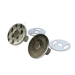 Dünnes Magnetverschluss-Set 18 mm Silber, 3/4-Zoll-Silberfarbener Magnetverschluss, Druckknöpfe werden einzeln und in Sets verkauft, Verschluss-Hardware, Taschenverschluss