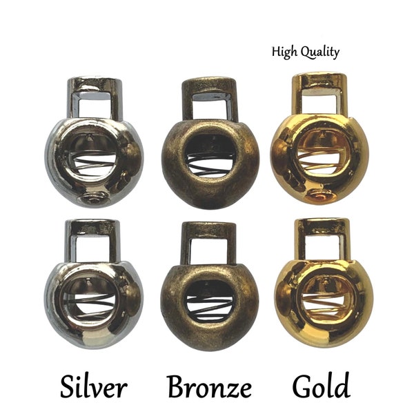 Metal Cord Locks, Gold Toggle Cord Lock,Silver Toggle Cord Lock, Strong cord lock, Toggle, Premium Quality metal button style cord locks