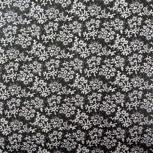 100% Cotton Fabric in Black Calico Allover, Quilting Cotton, Apparel Fabric, Fabric by the Yard, Half Yard, Quarter Yard