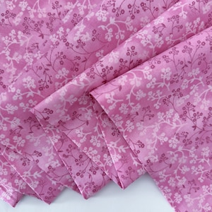 Pink Floral Vinery 100% Cotton Fabric, Quilting Weight Cotton, Home Decor Fabric, Fabric by the Yard, Half Yard,