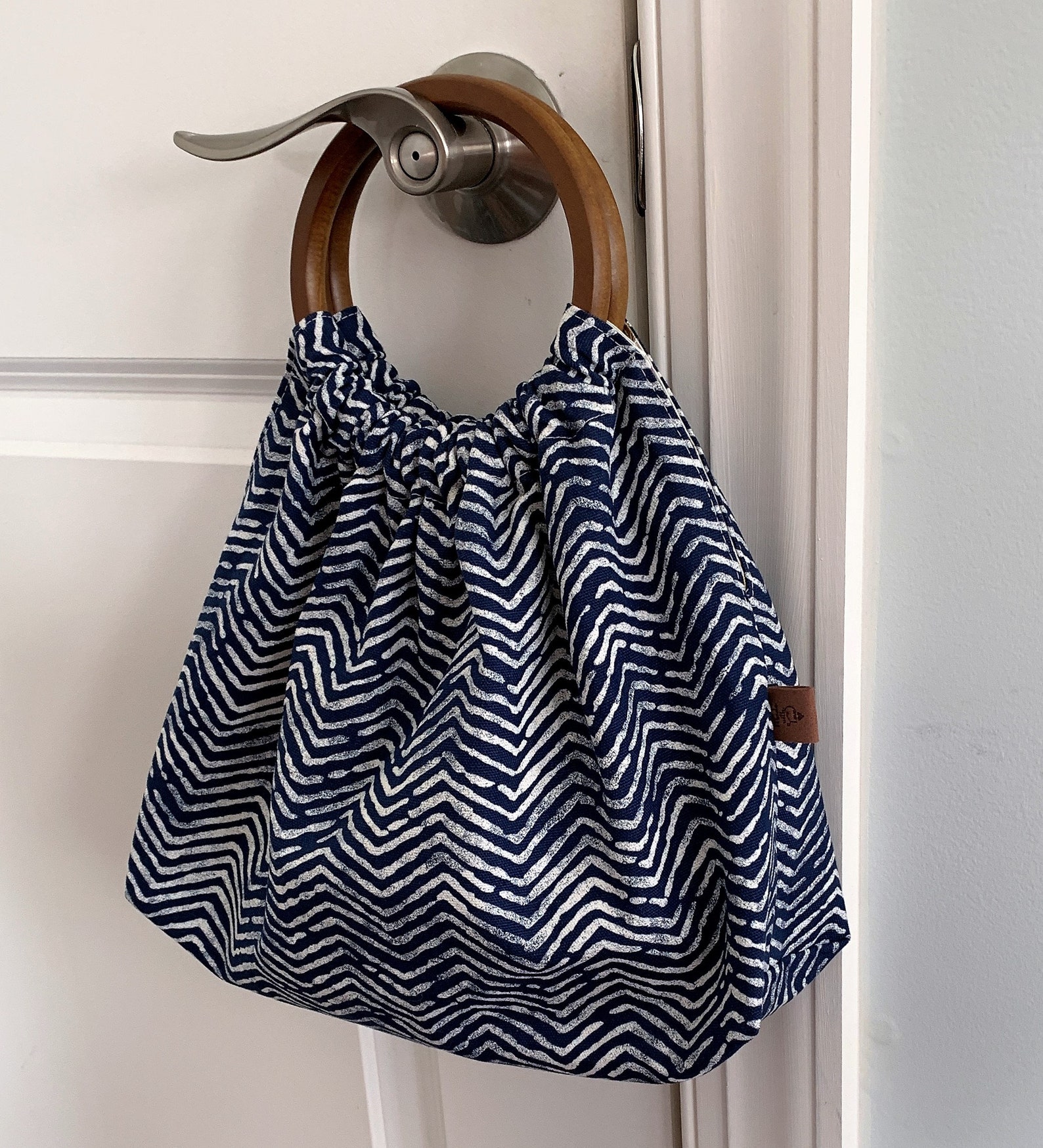 Ring Handle Bag PDF Sewing Pattern Modern Granny Bag Wood Etsy