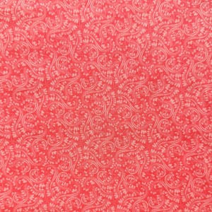 Coral Free Flow 100% Cotton Fabric, Quilting Weight Cotton, Home Decor Fabric, Fabric by the Yard, Half Yard, First Quality