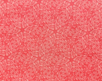 Coral Floral Cotton Fabric, Quilting & Home Decor