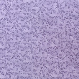 100% Cotton Vines on Lilac, Small Vine Print Fabric, Quilting Cotton, Apparel Fabric, Sold by the Half Yard and Full Yard, Lavender Cotton