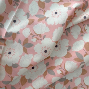 Petals in Blush, 100% Soft Lightweight Cotton Fabric, Apparel, Quilting, and Craft Fabric Sold by the Yard, Half Yard, and Quarter Yar