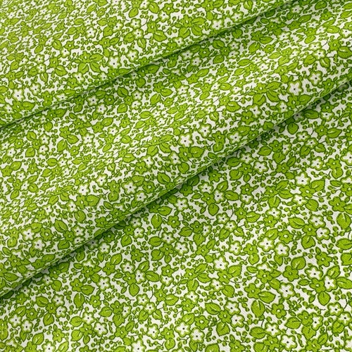 Lime Floral Scatter Cotton Fabric 100 Cotton 1st Quality Etsy