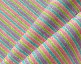 Pastel Rainbow Stripe Fabric, Quilting Weight 100% Cotton, Home Decor Fabric, Fabric For Baby, Nursery, Kids, Fabric by the Yard, Half Yard,