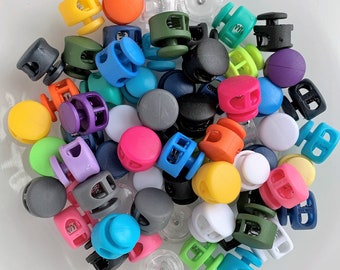 Colorful Toggle Cord Locks, Spring Loaded, 5mm Hole