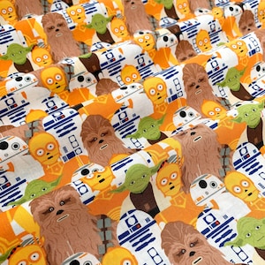 Star Wars 100% Cotton Fabric, by Camelot Licensed Fabric, By the Yard, Half Yard, Quarter Yard, Star Wars Portrait Stacked, Quilting Cotton