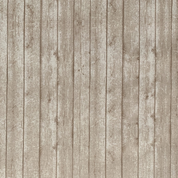 Natural Wood Plank Cotton Fabric by the Yard, Half Yard, Quilting Fabric, Home Decor Fabric, Premium Quality Material, Beige Stripe Fabric