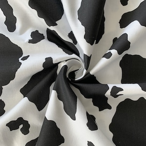 100% katoenen stof koeprint, 1e kwaliteit katoenquiltstof, stof op maat gesneden, halve en kwart meter, woondecoratiestof, kledingstof