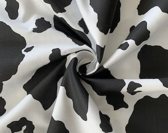 Cow Print Cotton Fabric, Quilting & Apparel, 45" Wide