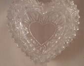 Glass heart shaped trinket box