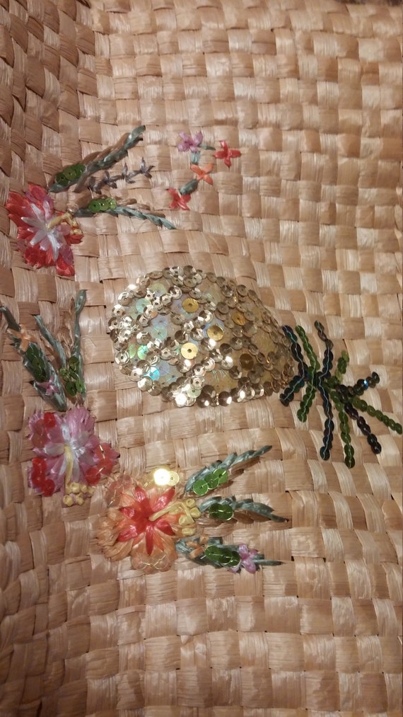 Purse, vintage straw purse, sequin pineapple purs… - image 3