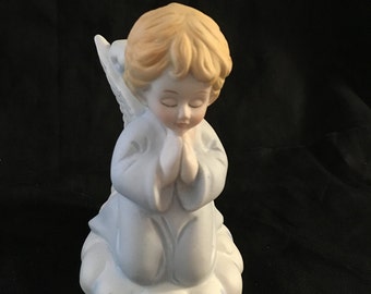 Ceramic angel candlestick holder, angel candle holder, praying angel candle holder, vintage ceramic angel, Christmas angel decor