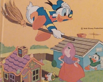 Vintage Children's story Little Golden Book Walt Disney Donald Duck and the Witch Next Door