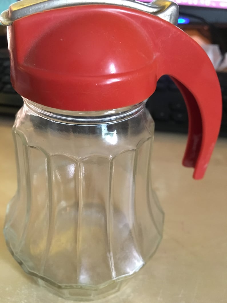 Syrup Dispenser Vintage Glass Syrup 1950s Liquid Syrup Honey Etsy