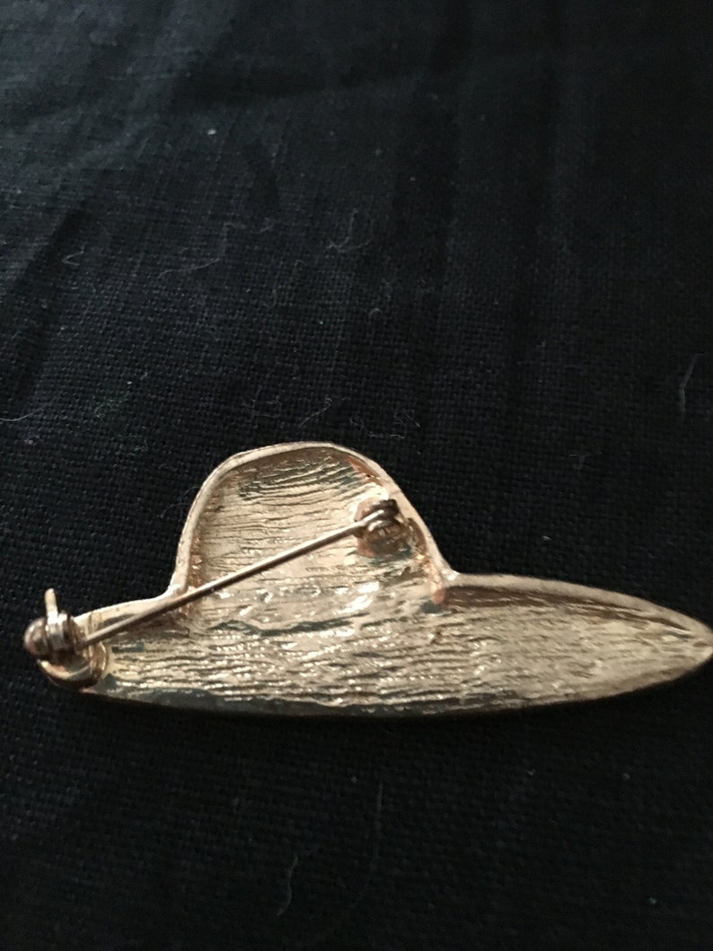 Vintage Rhinestone Enamel Red Hat Pin Brooch, Red Hat Society Pin, Red