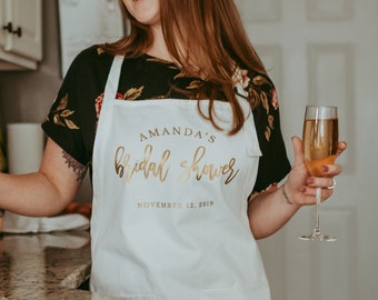 Personalized Bridal Shower Apron - Kitchen Bridal Shower Guestbook - Apron Guest Book Alternative - Bridal Shower Gift, Personalized Aprons