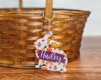 Custom Acrylic Keychain, Easter Basket Stuffers, Gift for Kids, Name Keychain, Easter Basket Tags