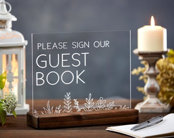 Wedding Guestbook Sign, Please Sign Our Guestbook Sign, Rustic Wedding Guest Book, Wedding Signs Acrylic,