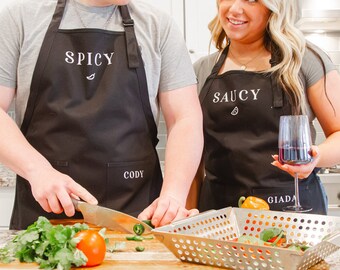 Couples Gift, Personalized Apron, Funny Apron, His and Hers Gifts, Couple Apron, Matching Aprons