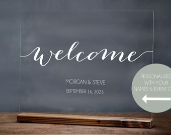 Welcome Sign - Personalized Wedding Sign - Large Welcome Sign - Acrylic Wedding Sign - Acrylic Welcome Sign - Acrylic Sign - Wedding Sign