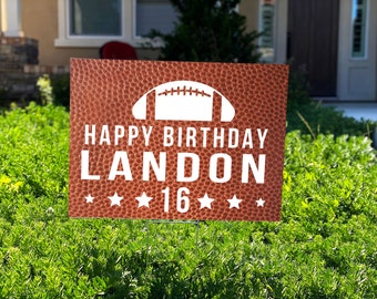 Happy Birthday Yard Sign, Happy Birthday Sign, Custom Yard Sign, Football Birthday Decorations