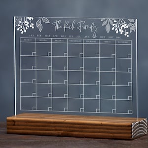 Desktop Calendar, Monthly Planner, Dry Erase Board, Acrylic Calendar, Personalized Sign
