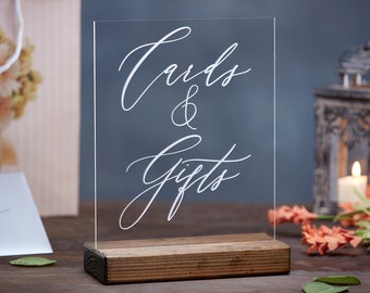 Elegant Cards & Gifts Acrylic Wedding Sign for Wedding Gift Table and Cards Box