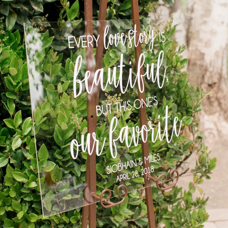 Every Love Story is Beautiful Sign Wedding Sign Large Wedding Sign Wedding Welcome Sign Acrylic Wedding Welcome Sign Acrylic Sign immagine 1