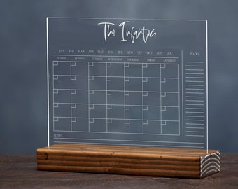 Acrylic Calendar, Desktop Calendar, Blank Calendar, Dry Erase Calendar