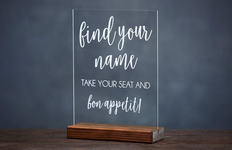 Seating Sign Wedding Seating Sign Find Your Name Sign Bon Appetit Wedding Sign Take Your Seat Sign Wedding Seating Chart Sign image 1