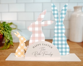 Bunny Family, Happy Easter Sign, Family Sign, Easter Bunny Decor, Shabby Chic Easter Decorations, Hostess Thank You Gift