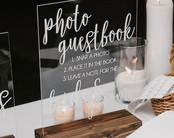 Photo, Photobooth, or Instant Photo Guestbook Acrylic Sign for Weddings, Bridal Showers, and Engagement Parties